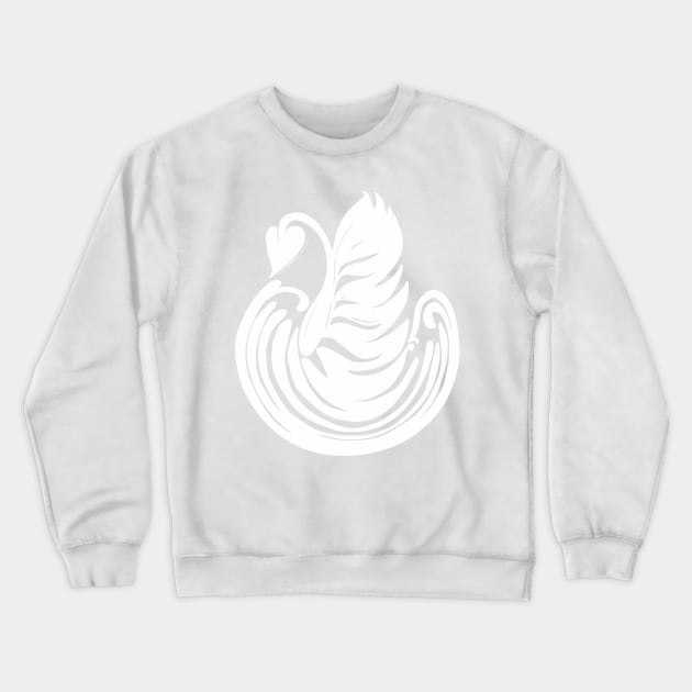 Barista Latte Art Coffee lovers Swan LATTE Crewneck Sweatshirt by SusanaDesigns